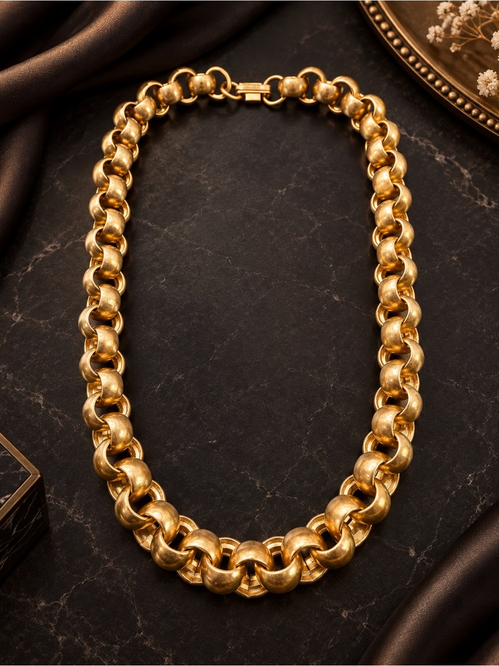 VINTAGE CORO ROLO STYLE CHAIN NECKLACE GOLD TONE LAYERING TIMELESS COLLECTIBLE